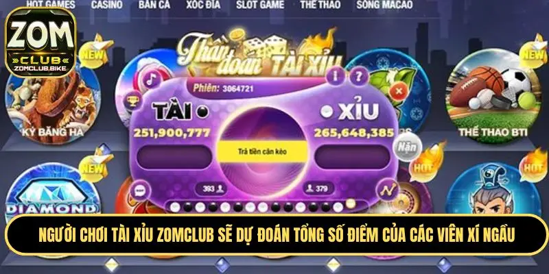Tài Xỉu Zomclub - Thế Giới Cá Cược Đẳng Cấp Châu Á 2025 3 Các cửa cược quen thuộc khi tham gia chơi tài xỉu online